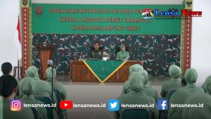 Dandim 0429/Lamtim Berikan Sosialisasi Netralitas TNI Pemilu 2024 kepada Anggota Persit