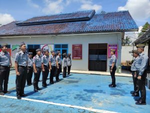 Pimpin Apel Pagi Pegawai, Karutan Sukadana Ingatkan Kembali Netralitas dan Kawal Pemilu Damai 2024