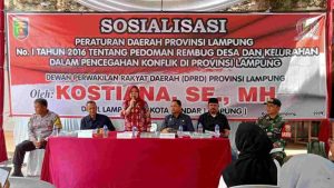 Kostiana DPRD Provinsi Lampung Gelar Sosialisasi Perda No 1 Tahun 2016