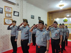 Rutan Sukadana Ikuti Apel Bersama di Lingkungan Kementerian Hukum dan Hak Asasi Manusia RI