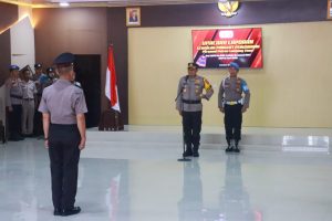 Kapolres Lampung Timur Pimpin Upacara Kenaikan Pangkat Pengabdian