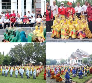 Digelar Sulsel Menari Serentak, Jeneponto Ikut Meriahkan Tarian Pa’ddupa di Halaman Kantor Bupati