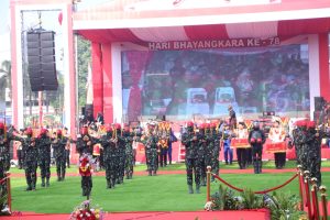 Kemeriahan HUT Bhayangkara ke- 78 di Halaman Mapolda Sumsel
