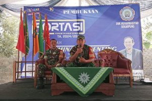 Babinsa Koramil 11/SKP Pemateri Wasbang dan PBB di SMK Muhammadiyah Sekampung