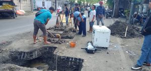 Pipa Bocor di Jalan Sunan Kali Jaga Diperbaiki PDAM Lebak