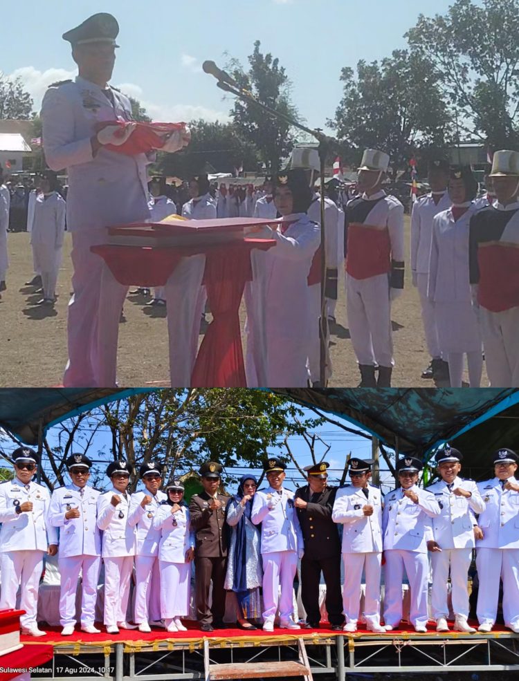 Pengibaran Bendera Puncak Peringati HUT RI ke-79 Dipaitana Turatea Berjalan Khidmat