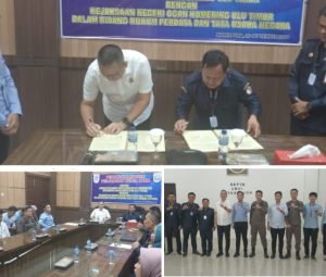 Kejaksaan Negeri OKU Timur Tandatangani Kerjasama dengan Bawaslu Terkait Poksi Instansi