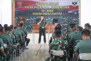 Dandim 0429/Lamtim Bekali Prajurit Melalui Sosialisasi Pam Pilkada Serentak