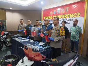 Polsek Tegalsari Tangkap Komplotan Spesialis Pencurian Kabel PJU di Surabaya
