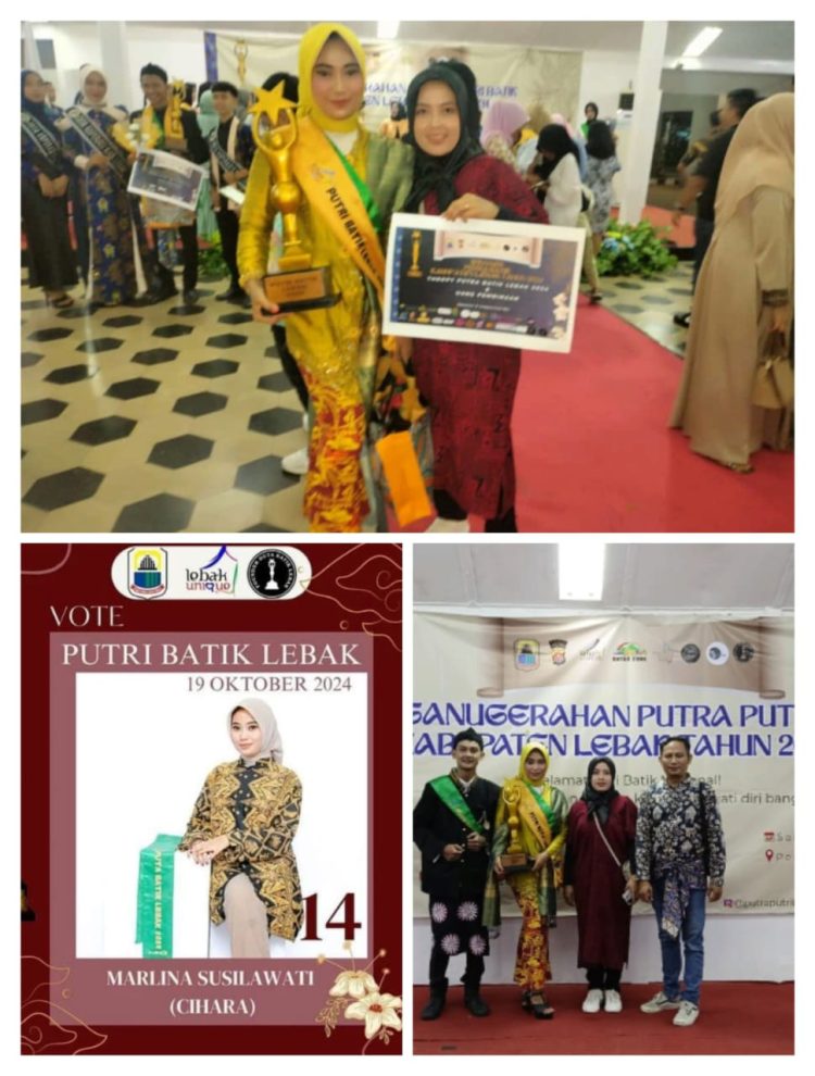 Luar Biasa,,!!! Marlina Susilawati Juara 1 Putri Duta Batik Lebak Tahun 2024