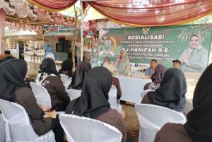 Hanifah Anggota DPRD Provinsi Lampung Mensosialisasikan PIP-WK di Desa Cipadang