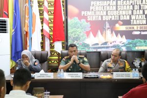 Hadiri Rakor Persiapan Pleno Tingkat KPUD, Dandim Ajak Masyarakat Jaga Situasi Kondusif
