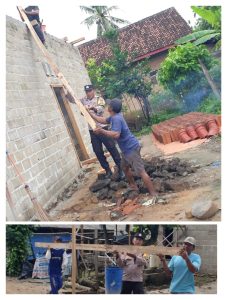 Berikan Bantuan Nyata, Aipda I Nyoman Sujendre Bantu Warga Bangun Rumah 