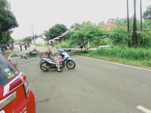 Tiang Gardu Listrik Tumbang Lalu Lintas Mandek