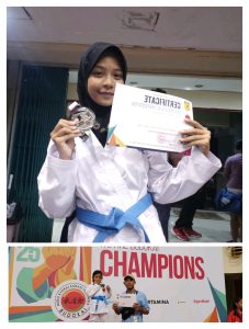 Shesa Akila Kozuki Atlit Karate Lampung Timur Sabet Perak di Kejuaraan Nasional We Are Budokai Campions 2025