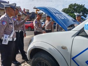 Matangkan Persiapan Ops Ketupat, Kasat Lantas Polres Lamtim Cek Kelengkapan Personel dan Randis