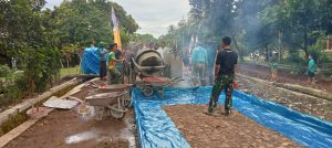 Memasuki Hari ke-22 Program TMMD ke-124, Pembangunan jalan Rabat Beton Capai 80%