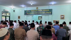Kodim 0429/Lamtim Sembelih 5 Ekor Sapi Usai Sholat Idul Adha 1446 H