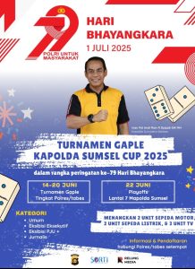Kapolda Sumsel Cup 2025: Turnamen Gaple Jadi Ajang Silaturahmi dan Kebersamaan di Hari Bhayangkara ke-79