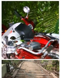 Bukan Sirkus…!Remaja Warga Karoya Terjun Bebas dari Jembatan Bersama Sepeda Motor