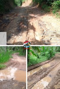 Jalan Poros Penghubung dua Desa Rusak Parah, Warga Berharap Pemerintah Segera Lakukan Perbaikan