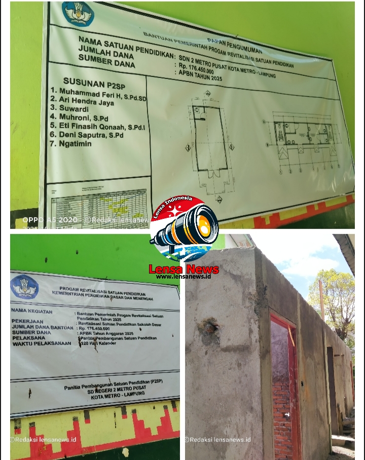 Dugaan Upah Buruh di Bawah Standar Bayangi Proyek Revitalisasi Sekolah di Kota Metro
