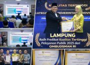 Membanggakan, Provinsi Lampung Raih Predikat Kualitas Tertinggi Tingkat Nasional Pelayanan Publik Tahun 2025