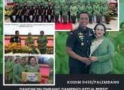 Dandim 0418/Palembang Hadir Dampingi Ketua Persit KCK Cabang XLII Dim Palembang Dalam Acara HUT Persit ke-80 di Gedung Sudirman