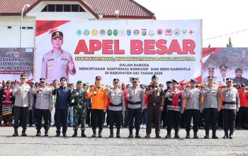 Kapolda Sumsel Pimpin Apel Besar Sabuk Kamtibmas di OKI, Target Zero Karhutla 2026
