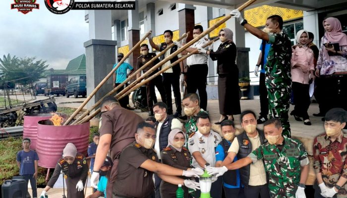 Sinergi Polda Sumsel dan Polres Musi Rawas: Musnahkan Barang Bukti Narkoba Senilai Ratusan Gram