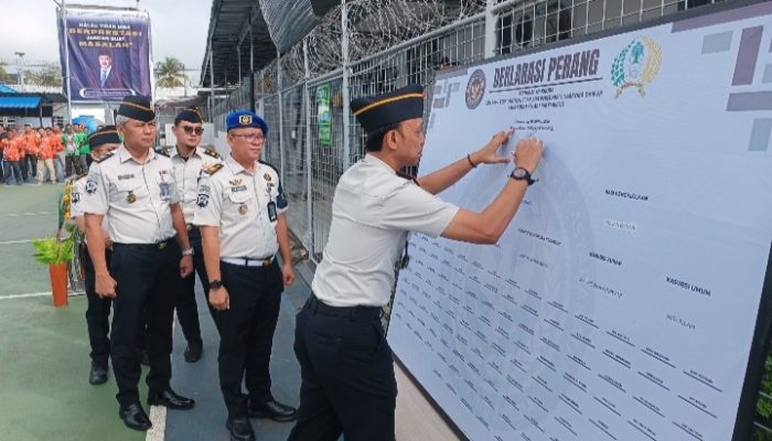 Rutan Kelas I Palembang Tegaskan Komitmen’ Perang Terhadap Narkoba dan Hanphone’ Melalui Ikrar Bersama
