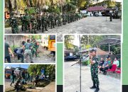 Danramil 06/Kamboja Pimpin Apel Gotong Royong Pembinaan Lingkungan Hidup Kodam II/Sriwijaya