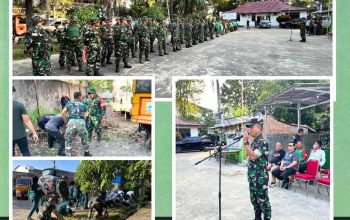 Danramil 06/Kamboja Pimpin Apel Gotong Royong Pembinaan Lingkungan Hidup Kodam II/Sriwijaya
