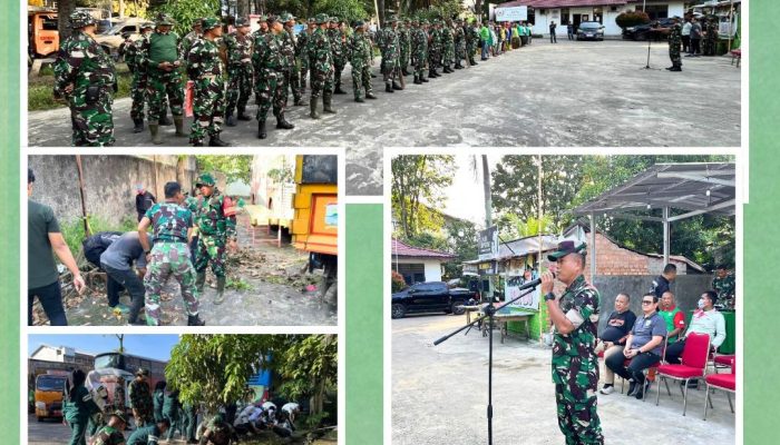 Danramil 06/Kamboja Pimpin Apel Gotong Royong Pembinaan Lingkungan Hidup Kodam II/Sriwijaya